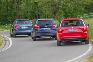 Skoda Octavia Combi Ford Focus Turnier Opel Astra Sports Tourer hinten Test